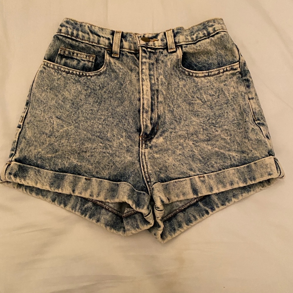 American Apparel Acid Wash High Rise Denim Shorts Size 27